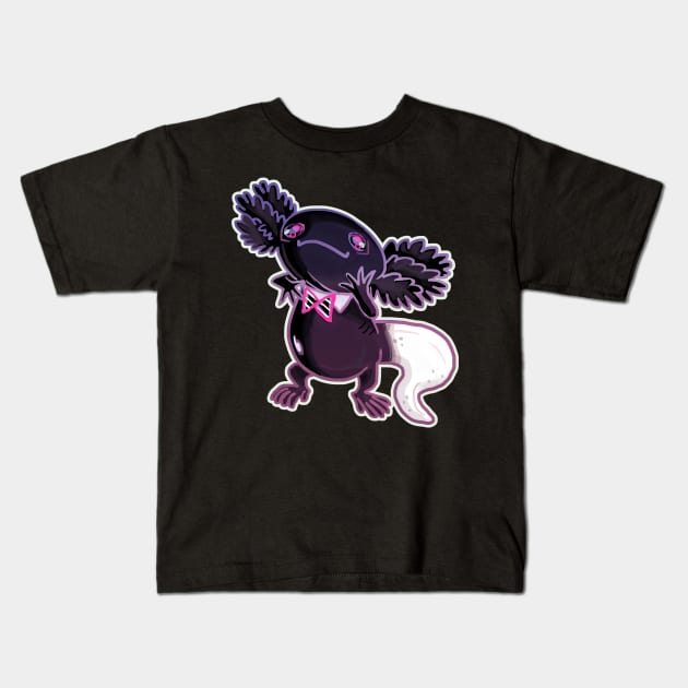 Axolotl black and white mud puppy  1 Kids T-Shirt by Angsty-angst